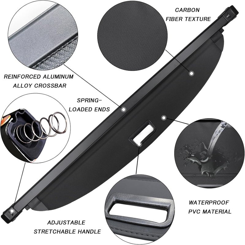 Sze Cargo Cover for Hyundai Tucson 2022-2025 Accessories Retractable Trunk Cover Black Rear Trunk Security Cover Shielding Shade Waterproof-New Upgrade - Image 2